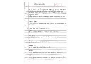 HTML notes! (Handwritten notes for the html )