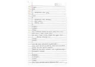 HTML notes! (Handwritten notes for the html )
