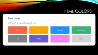 HTML COLORS
 