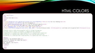 HTML COLORS
 
