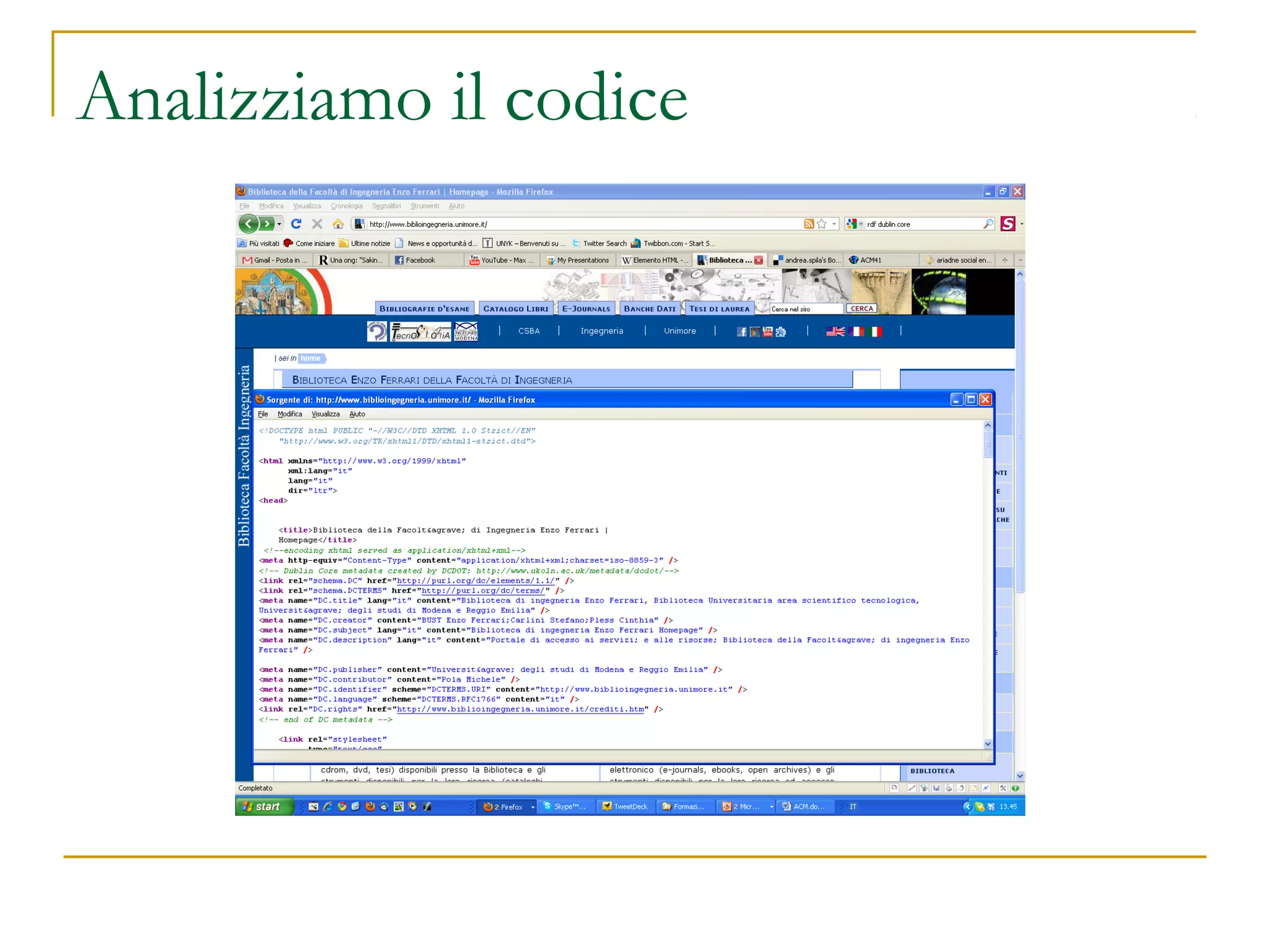 Analizziamo il codice
 