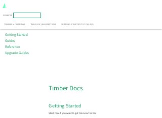 Getting Started
Guides
Reference
Upgrade Guides
Timber Docs
Getting Started
Start here if you want to get to know Timber.
SEARCH
TIMBER HOMEPAGE TWIG DOCUMENTATION GETTING STARTED TUTORIALS
 