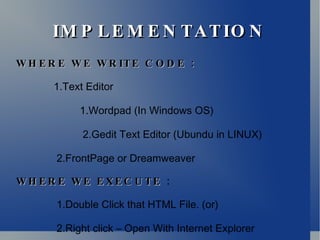 basic knowledge abot html | PDF