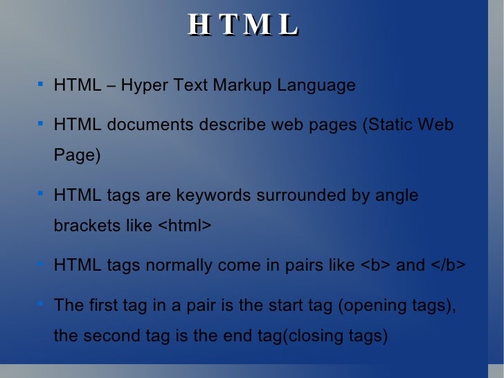 presentation of html
