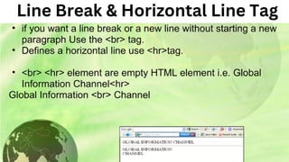 Line Break & Horizontal Line Tag
 
