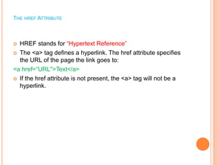 HTML - HYPERTEXT MARKUP LANGUAGE AND ITS DIFFERENT ELEMENTS | PPTX