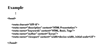 HTML : INTRODUCTION TO WEB DESIGN Presentation | PPTX
