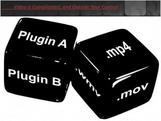 Video is Complicated, and Outside Your Control
 