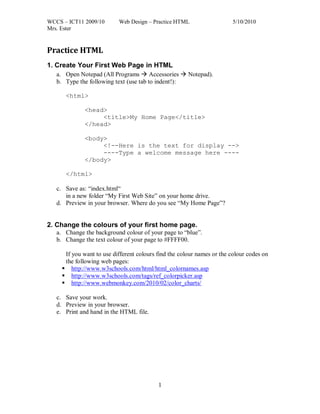 Html Practice | PDF