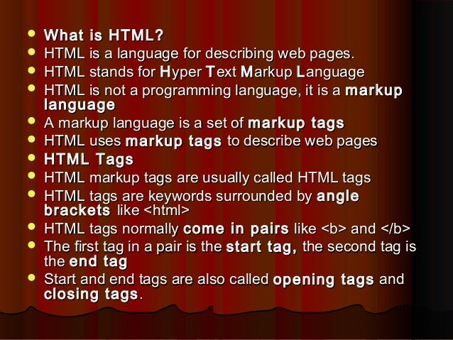 Html presentation