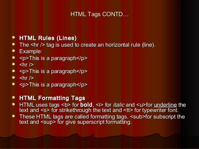 Html presentation