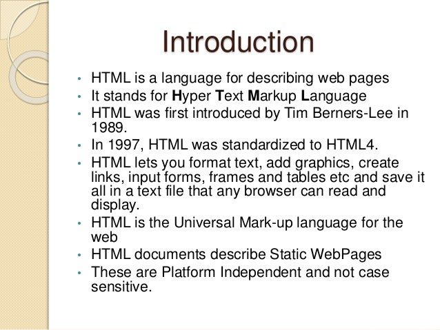 presentation using html