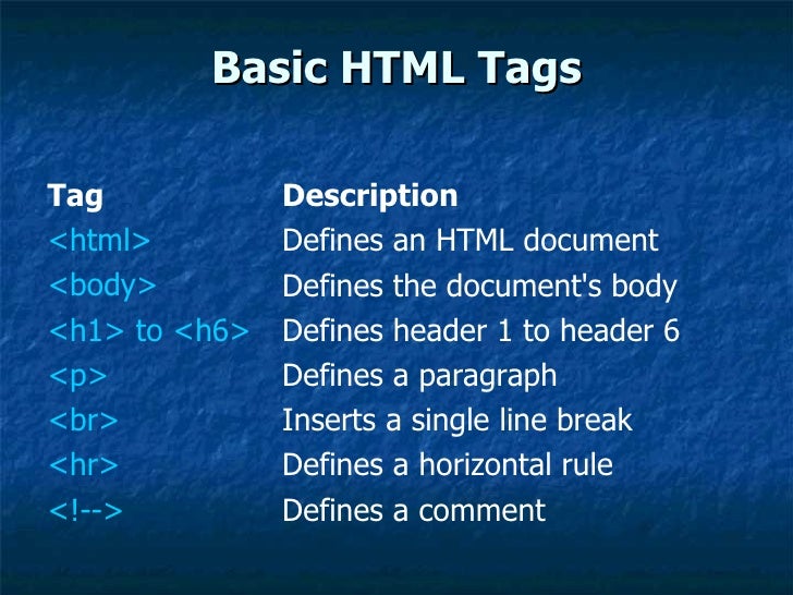 html page presentation