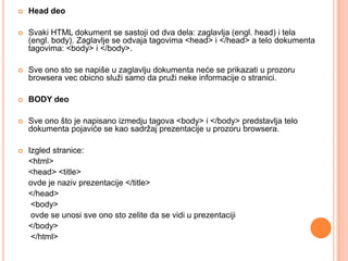 Html Tagova HTML programiranje- Katarina Petrović- Nebojša Lazarević | PPTX