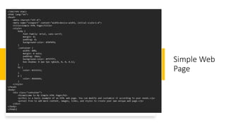 Simple Web
Page
 