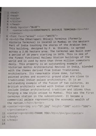 Html Project file for helping the student | PDF