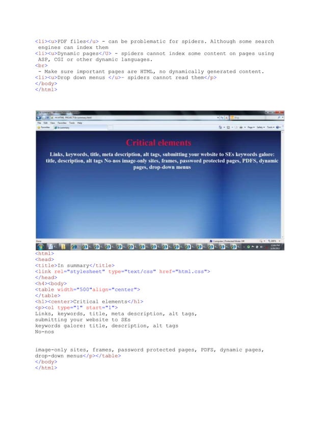 Html project report12 | PDF