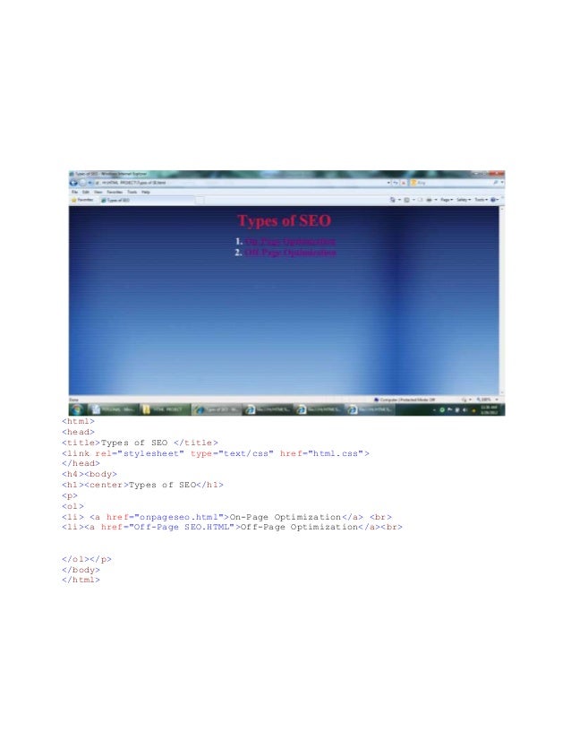 Html project report12