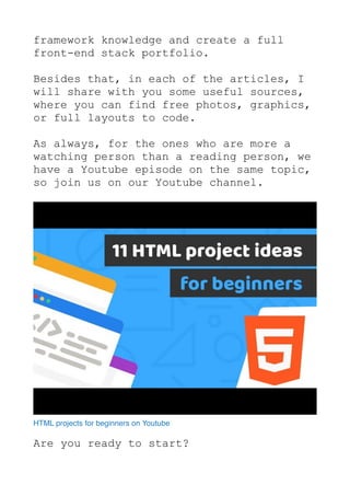 Html projects for beginners | PDF