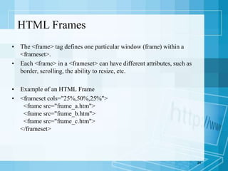 Html Basic Tags | PPTX | Web Design and HTML | Internet