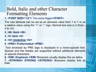 Html Basic Tags | PPTX | Web Design and HTML | Internet