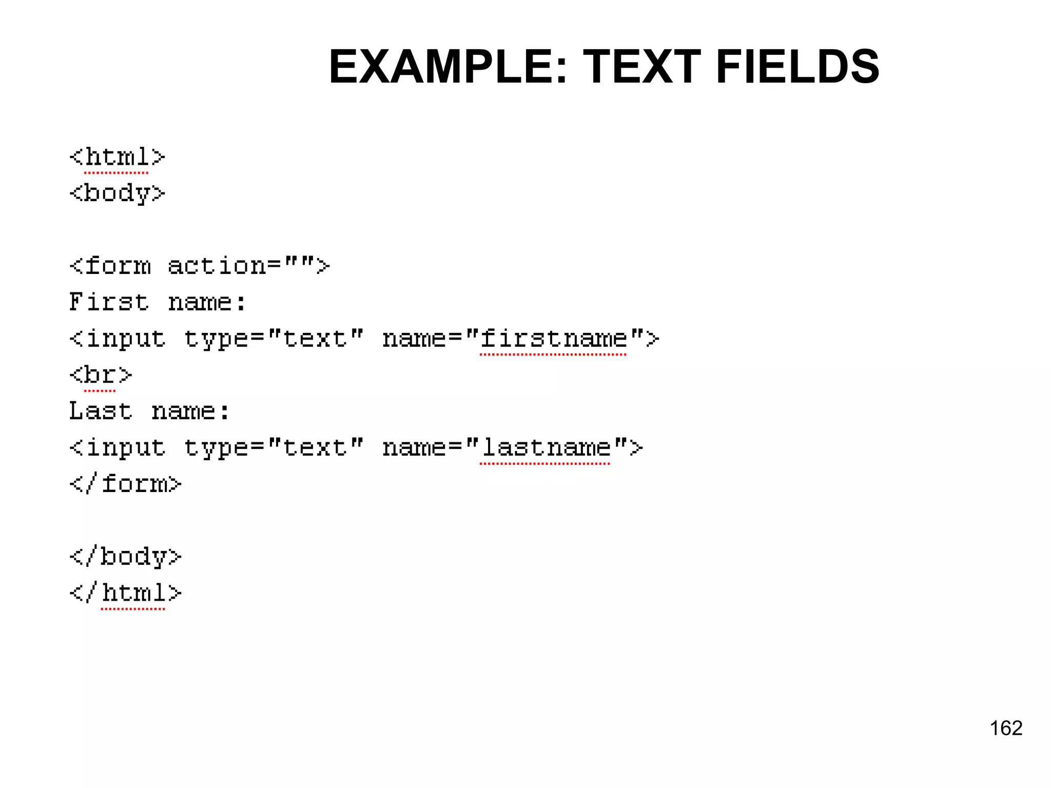EXAMPLE: TEXT FIELDS 