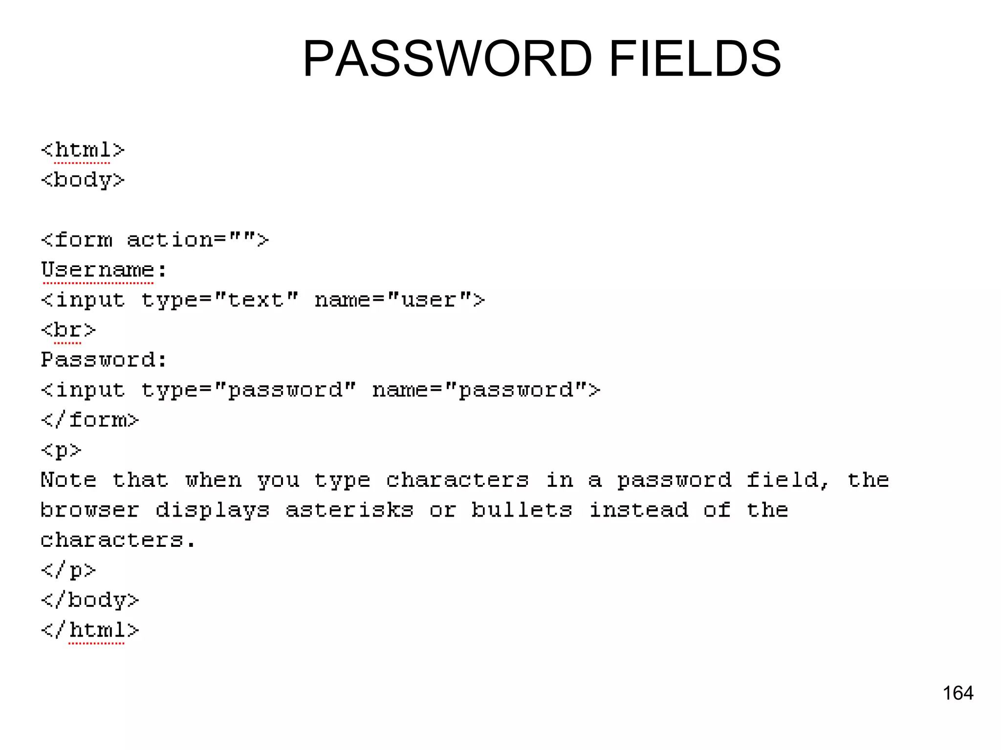 PASSWORD FIELDS 