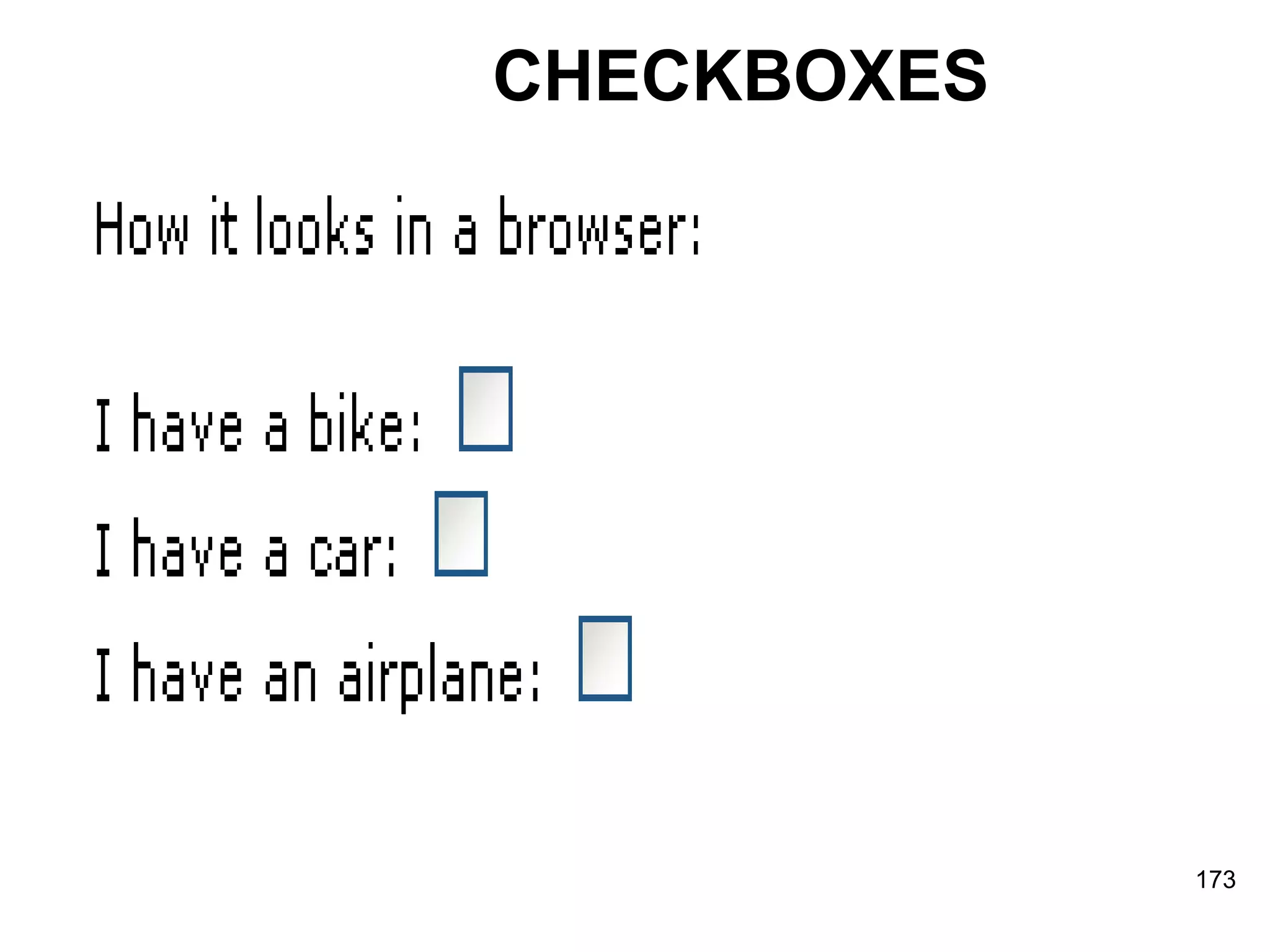 CHECKBOXES 