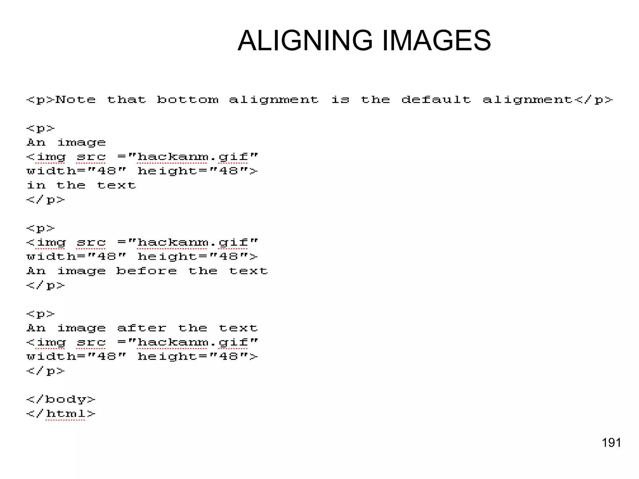 ALIGNING IMAGES 