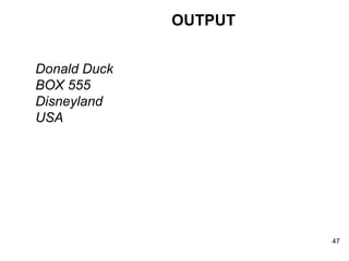 OUTPUT Donald Duck BOX 555 Disneyland USA   