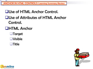 Html Server Anchor Control CS | PPT