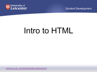 Intro to HTML 