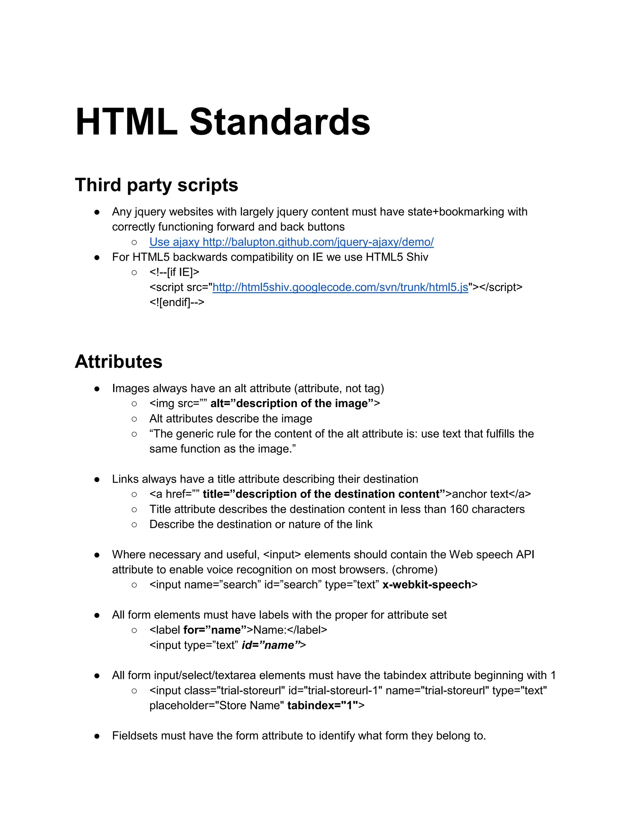 Html5 standards | PDF