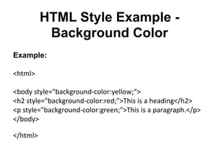 Html styles | PPTX