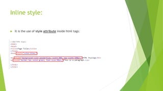 HTML Styles.pptx | Web Design and HTML | Internet