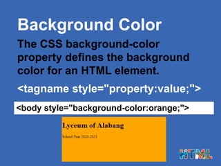 Using Style Attribute in HTML and its properties | PPT | Free Download