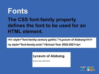 Using Style Attribute in HTML and its properties | PDF