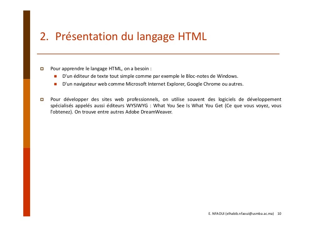Langage HTML