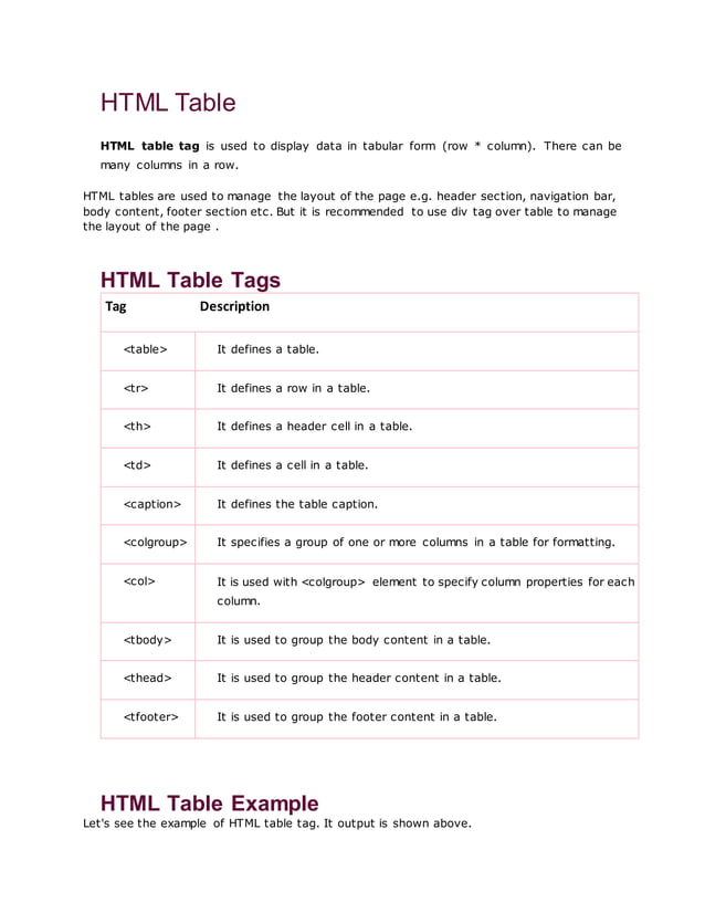 table html web programing | PDF