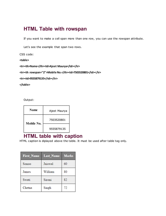 table html web programing | PDF