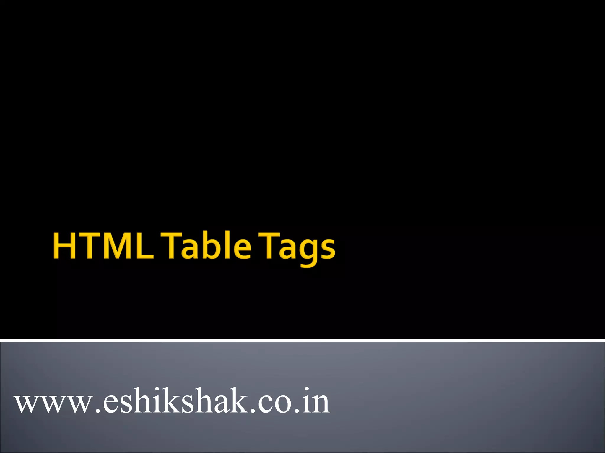 Html table tags | PDF | Web Design and HTML | Internet