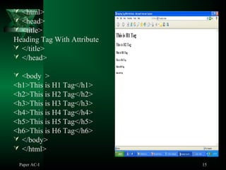 HTML Tags | PPT