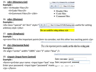 Html tags | PPTX | Web Design and HTML | Internet