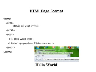 Html tags | PPTX | Web Design and HTML | Internet