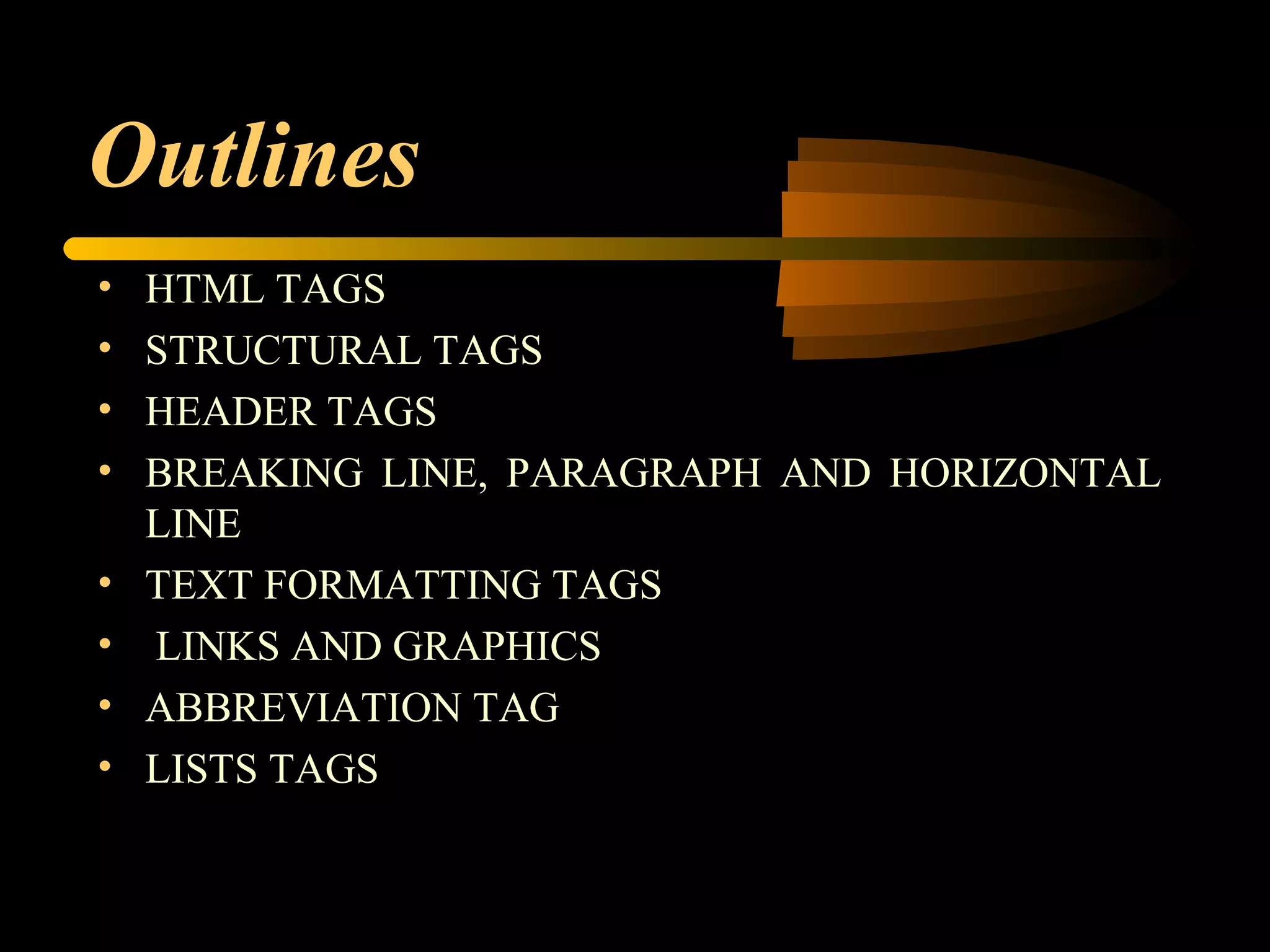 PPT on Basic HTML Tags | PPT