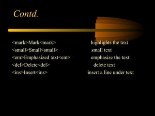 PPT on Basic HTML Tags | PPT | Web Design and HTML | Internet