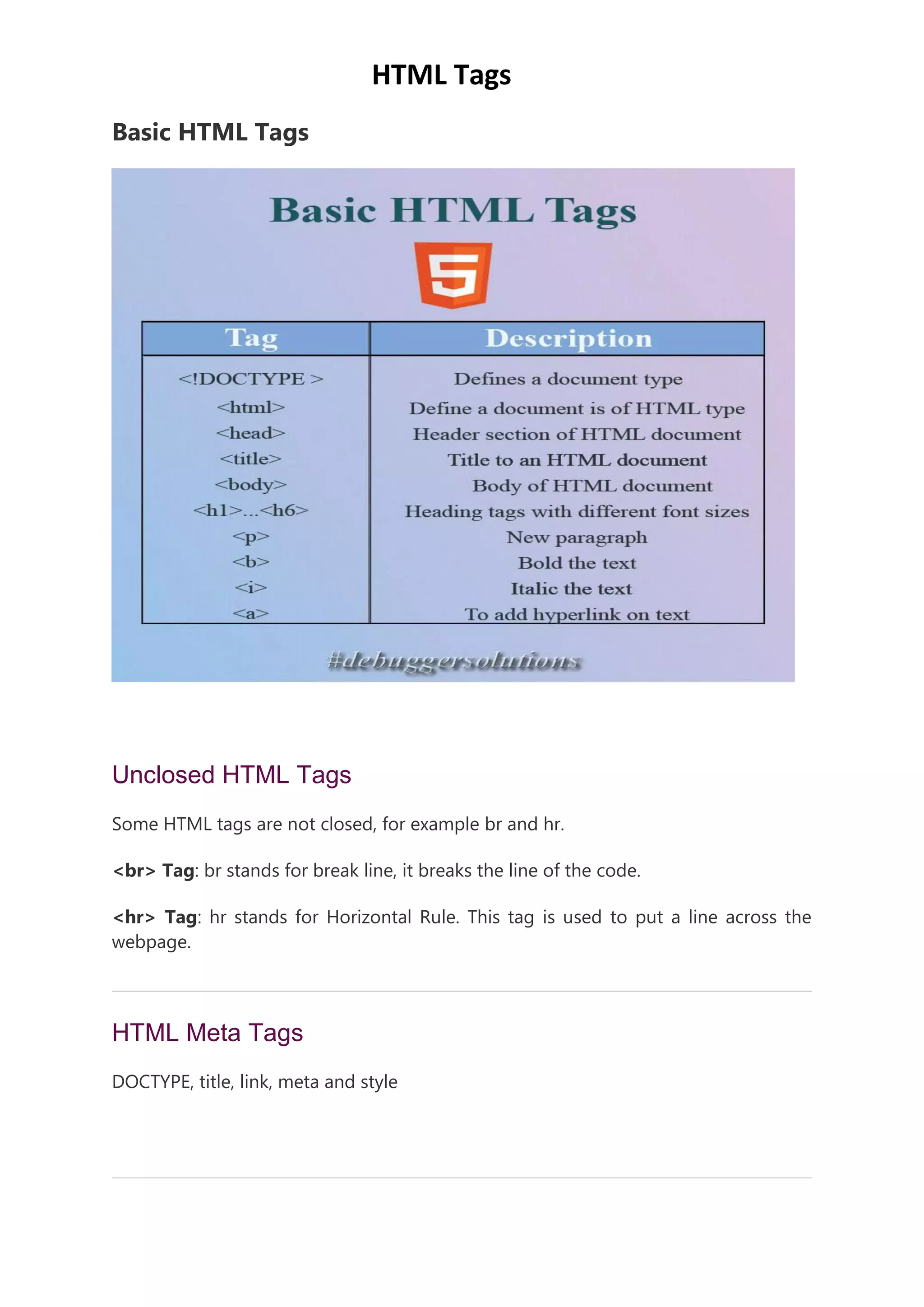 Html tags | PDF