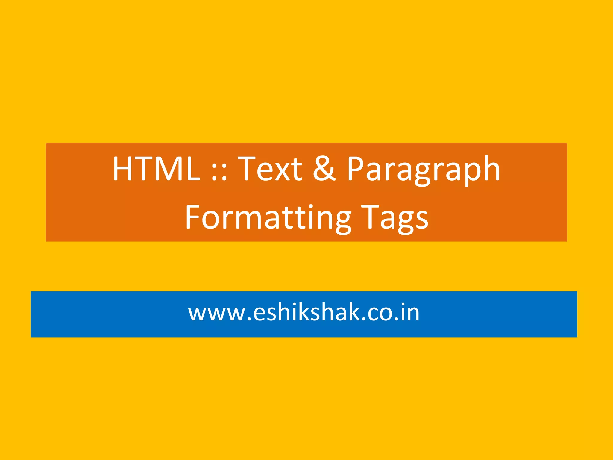 Html text and formatting | PDF