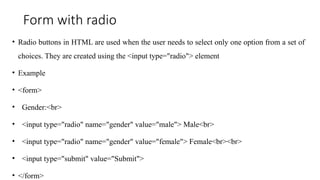 Radio Tag Html HTML TEXT FORMATTING.pptx this is text formating | PPTX