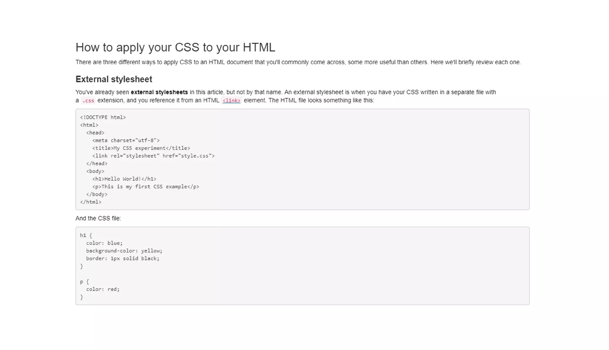 Html to css